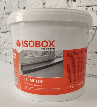 Акриловый герметик для наружного шва ISOBOX белый, 7кг.